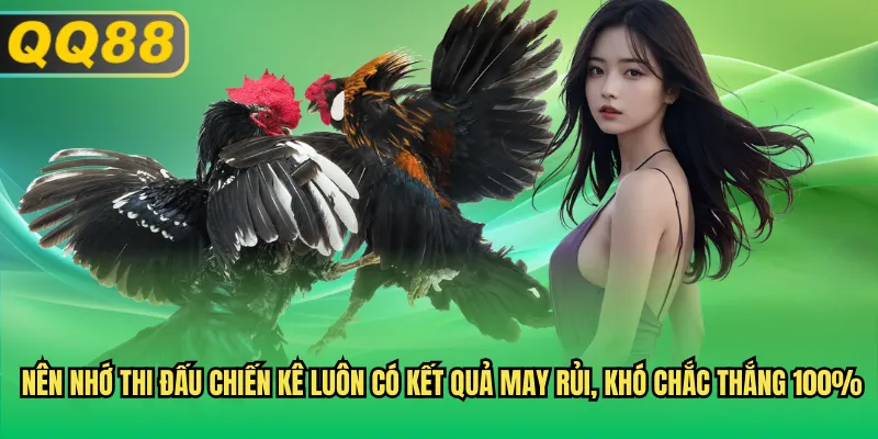 Nên nhớ thi đấu chiến kê luôn có kết quả may rủi, khó chắc thắng 100%